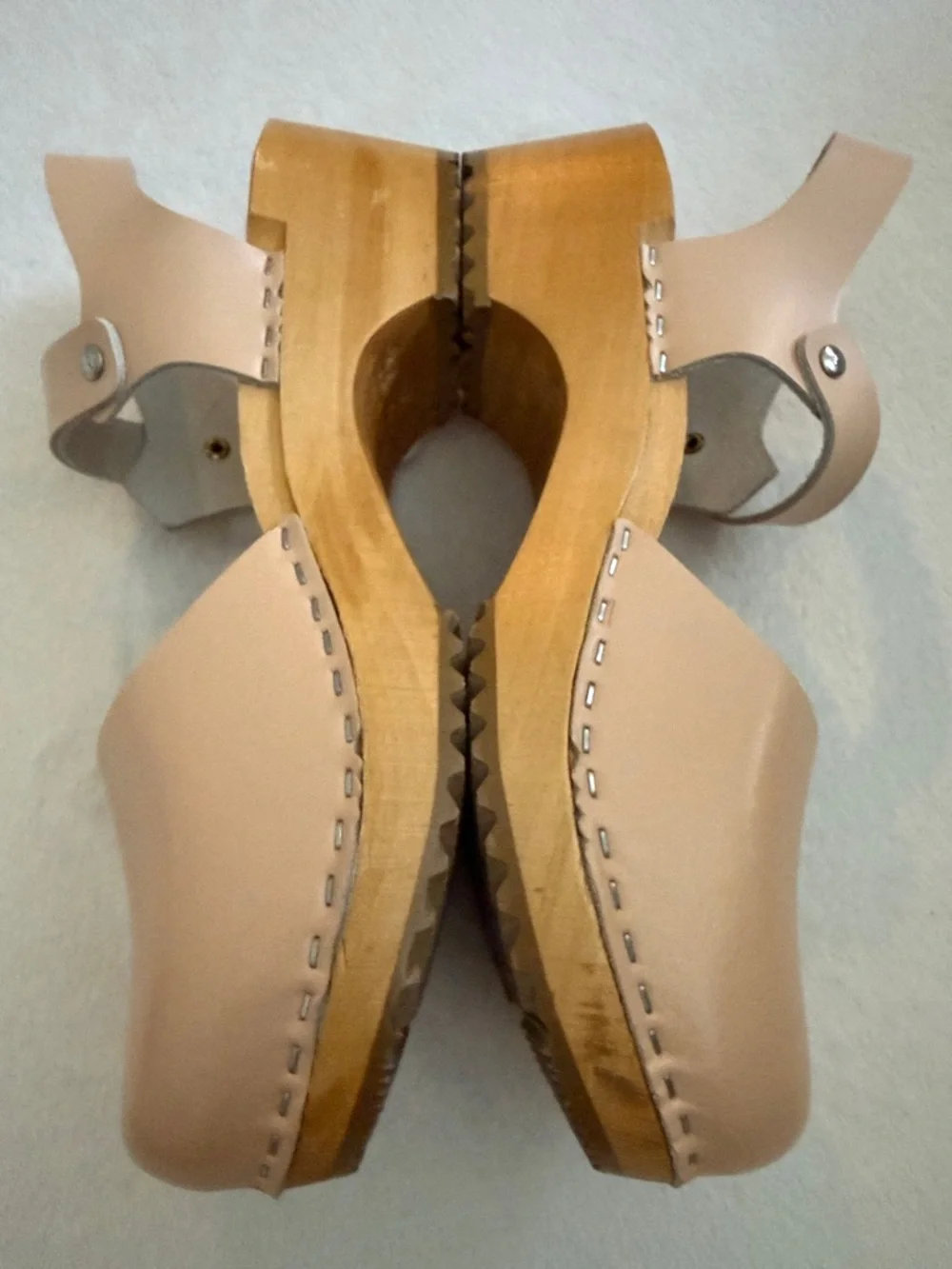 Bjork | Alma Swedish Comfort Wood Clog Leather Sandals Nude (EU 38 / US 7.5-8) - Picture 12 of 16